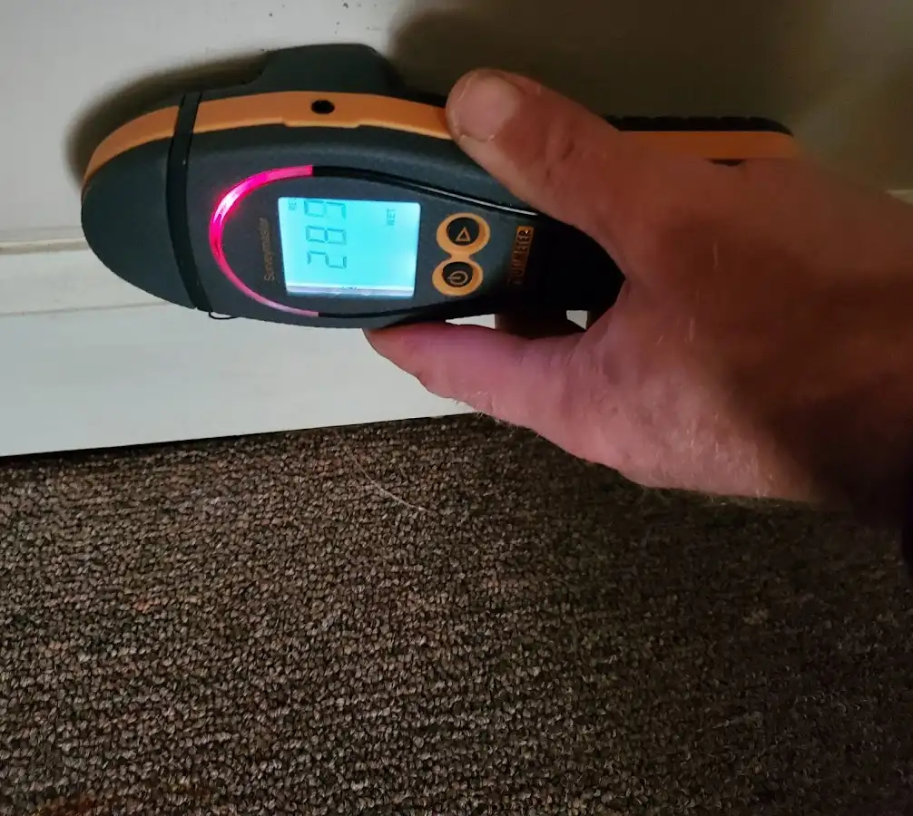 Moisture detection at baseboard during Mold Inspection & Testing in Peru